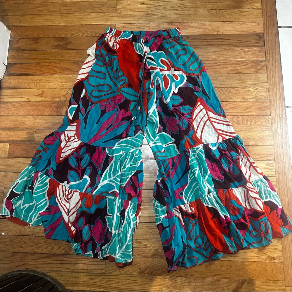 True Destinations Resort Wear Floral Pants Beach‎ Coverup Tropical Floral XS